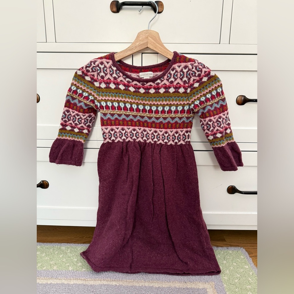 Garnet hill girl large winter knit dress excellent condition